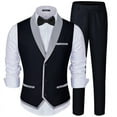thumbnail image 1 of ETHAN 2 Piece Trajes De Hombre Elegante Suits Regular Fit Black Slim Fit Casual Suit for Men XL, 1 of 9