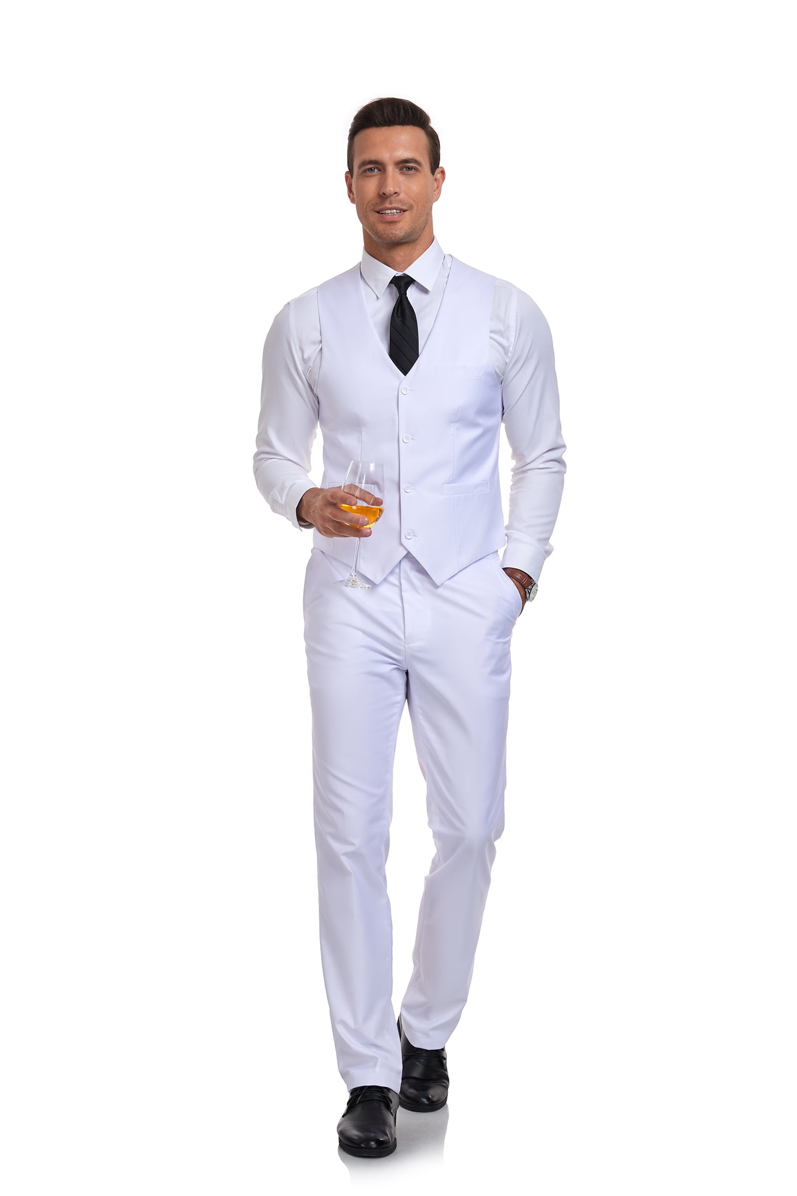ETHAN Piece Vest Suit for Men Casual Vest White Dress Pants for
