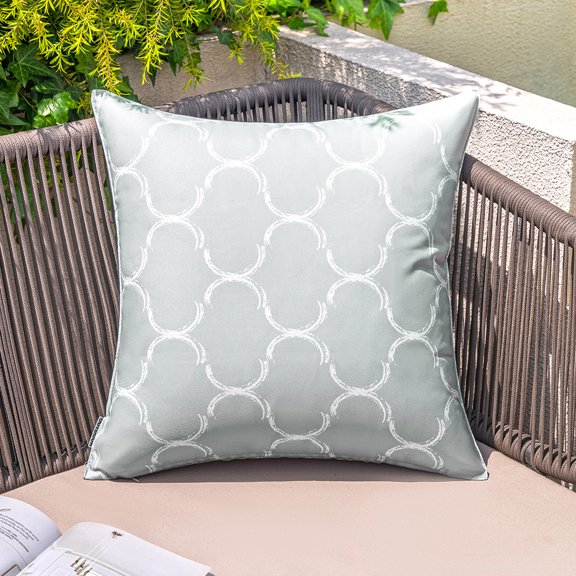 ETHAN 2Pcs Outdoor Square Toss Pillow Set, Stripe Poolside Square Outdoor Pillows,Rain-Proof,Fade Resistant,Courtyard garden Oxford cloth cushion cover