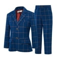 thumbnail image 1 of ETHAN 3 Picec Teen Boy Outfit for Evening Prom Party Elegant Plaid Suit for Boy Easter Suit Set Navy Blue 5 Years, 1 of 7