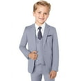 thumbnail image 1 of ETHAN 3 Piece Boys Suit for Wedding Slim Fit Suit for Kids Formal Tuxedo Evening Prom Party Set Grey 8 Years, 1 of 7