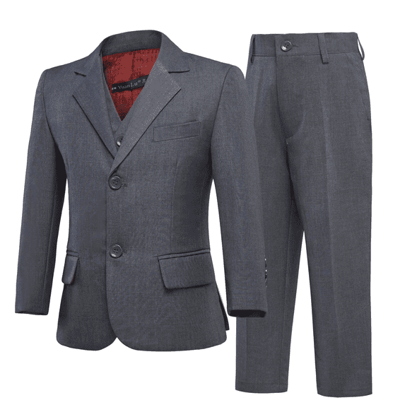 ETHAN 3 Piece Sliver Slim Fit Elegant Suit for Boys for Wedding Dress Formal Boys Suit Size 7