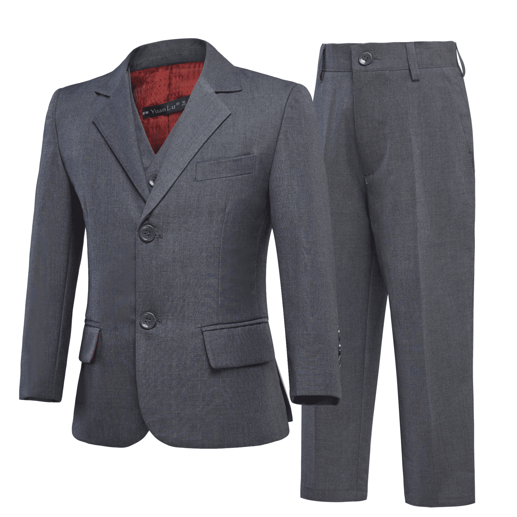 ETHAN 3 Piece Sliver Slim Fit Elegant Suit for Boys for Wedding Dress