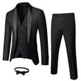 thumbnail image 1 of ETHAN 3 Piece Suits for Men Formal Slim Fit Wedding Suits for Men Suits Tuxedos Prom Set Black L, 1 of 8