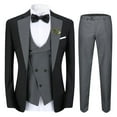 thumbnail image 1 of ETHAN 3 Pieces Mens Slim Fit Suits for Wedding Business Party Jacket Vest Pants Dark Green Size 4XL, 1 of 10