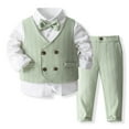 ETHAN 4 Piece Toddler Boy Clothes Suit Gentleman Wedding Outfits Sage