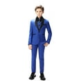 thumbnail image 1 of ETHAN 4 Piece Toddler Suit for Boys Royal Blue Slim Fit Tuxedo for Boys Outfit for Prom Kids Size 2T, 1 of 7