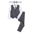 thumbnail image 1 of ETHAN 5 Piece Boys White Suit for Wedding Church Boys Formal Dresses Vest and Tie Set Size 14, 1 of 7
