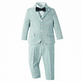 thumbnail image 1 of ETHAN 5 Piece Toddler Boy Outfit for Party Elegant Plaid Suit for Boy Easter Suit Set Mint Green 3T, 1 of 7