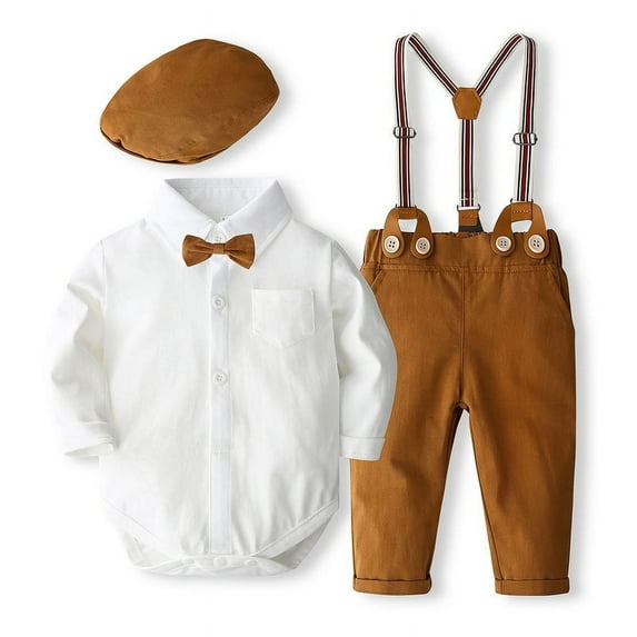 ETHAN Baby Boy Clothes 0-18M Baby Boys Suit 4pcs Baby Boy Dress Clothes Infant Tuxedo Sets
