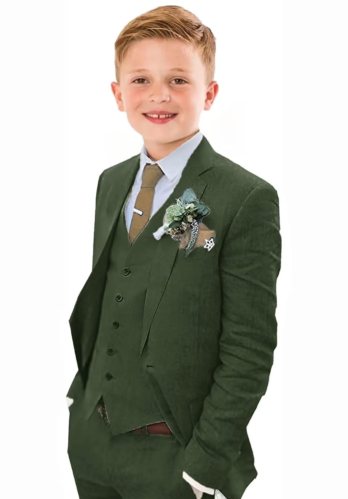 Boys’ 3-Piece Slim Fit Suit Set – Blazer, Vest & Pants For Weddings, Prom, Parties (2T-20)