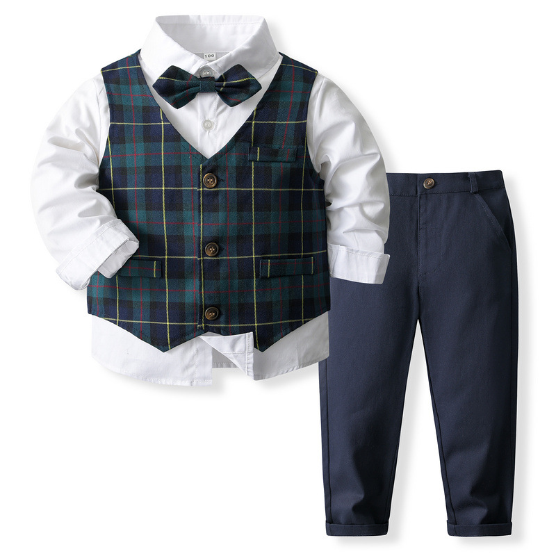 Arrival Gentleman Detachable Bowtie Decorated Baby Boys 2-piece Suit Set/Wedding Party Baby Boy Suit