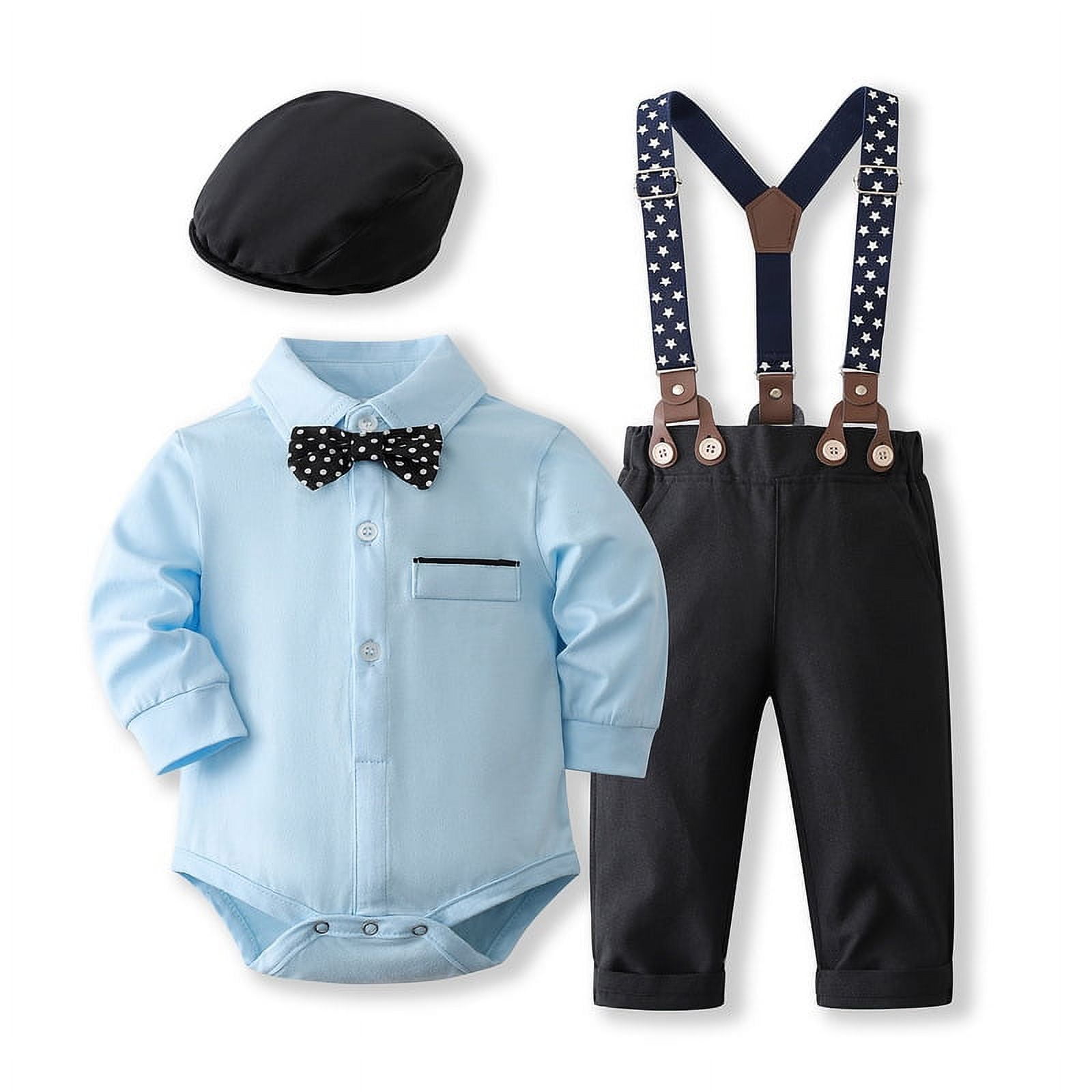Boys Sets Clothing Shirt Vest Pant Formal Outfit Baby Suits Toddlers Party Bow Tie Children Birthday Elegant Brothers Clothes