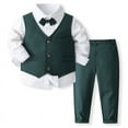 thumbnail image 1 of ETHAN Baby Toddler Boy Formal Gentleman Tuxedo Outfits Sets Teal Size 1-5 Years, 1 of 8