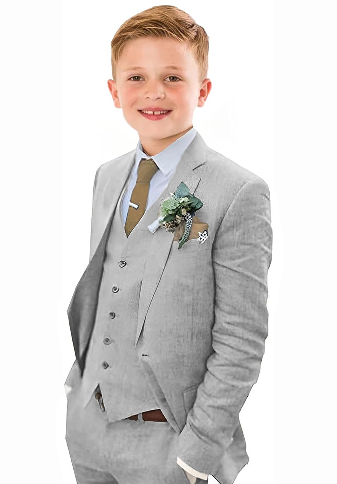 Sparkly Purple Sequins Boys' 3-Piece Formal Suit Set main image 1