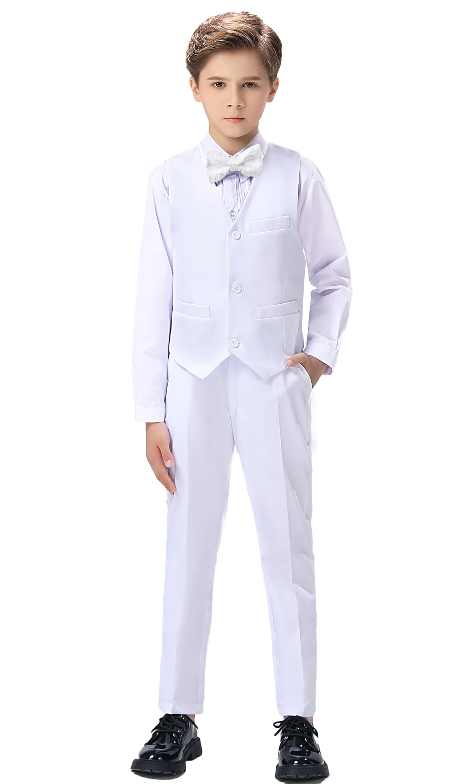 ETHAN Boy's 4Piece Formal Suit Set Boys Formal Elegant Dresswear Vest