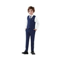 thumbnail image 1 of ETHAN Boy's 5-Piece Suit Boys' Formal Suit Set with Vest Pants and Tie Toddler Formal Dresswear Set Navy Blue 16 Years, 1 of 1