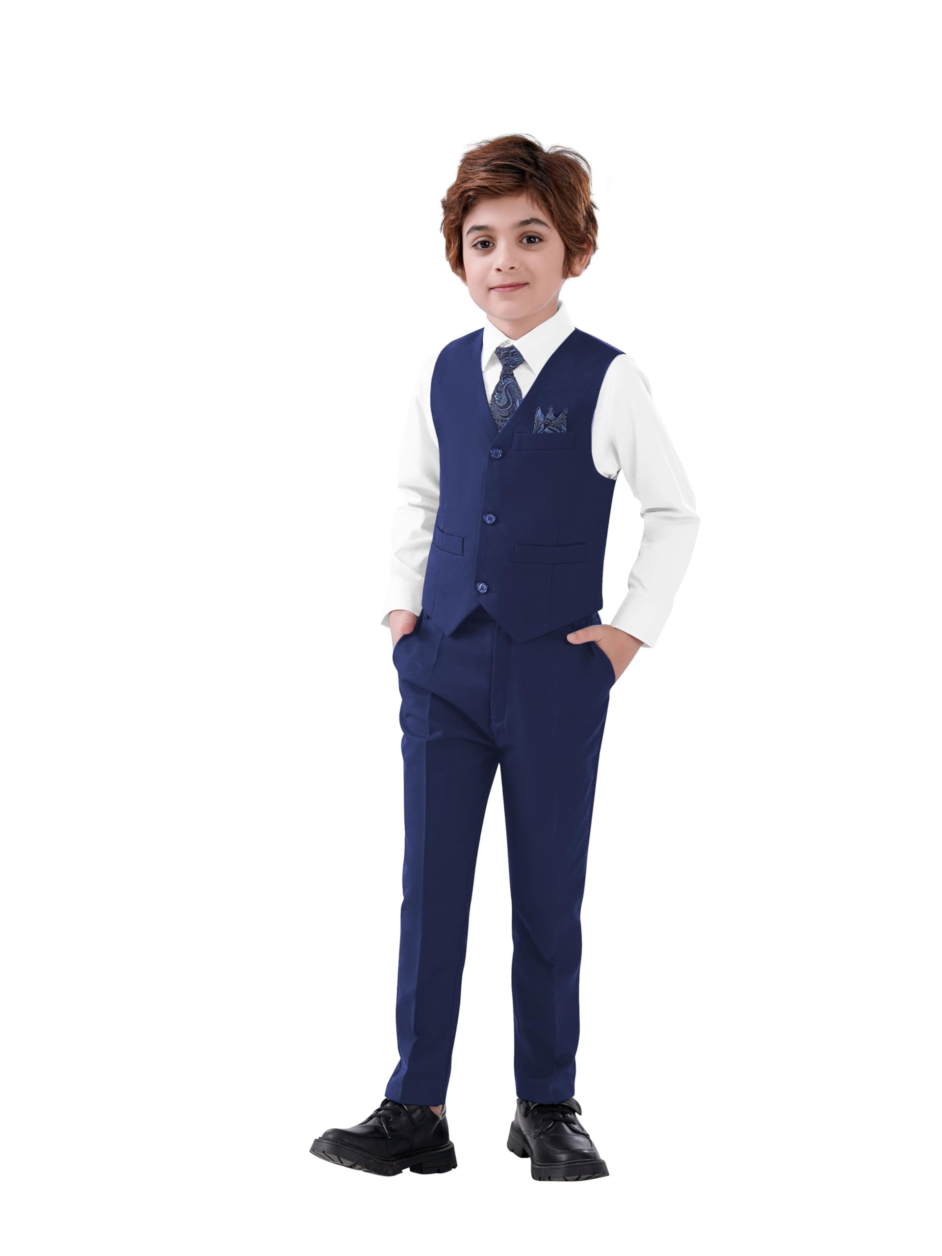 Baby Boy Formal Wedding Suit Outfit, Navy Blue Baby Boy Formal Suit Set