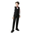 thumbnail image 1 of ETHAN Boys 4 Pieces Suit Colour Jacquard Slim Fit Vest Pants Set for Wedding Prom Party Tuxedo for Teens Suit Size 18, 1 of 9
