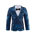 thumbnail image 1 of ETHAN Boys Floral Print Slim Fit Style Technology Elegant Design Suit Coat for Toddler Boys Blue Tuxedo 8Y, 1 of 7