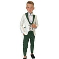 thumbnail image 1 of ETHAN Boys Formal Suit for Prom Wedding Green Tuxedo 3 Pieces Floral Jacket Pants Vest Kids Party Blazer Size 6, 1 of 8