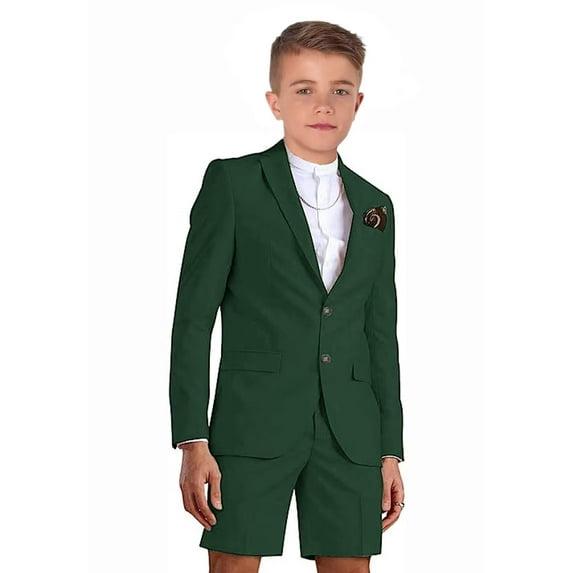 ETHAN Boys Grey Suits 2 Piece Short Suits for Boys Short Suits for Boys Prom Wedding Big and Tall Size 7 Years