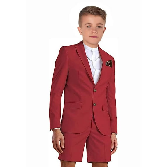 ETHAN Boys Grey Suits 2 Piece Short Suits for Boys Short Suits for Boys Prom Wedding Big and Tall Suit for Boys 14 Years