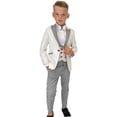 thumbnail image 1 of ETHAN Boys Kids Suits Tuxedo for Wedding Vest Pants Set Ring Bearer Outfit Dress Clothes for Young Boys Size 16, 1 of 8
