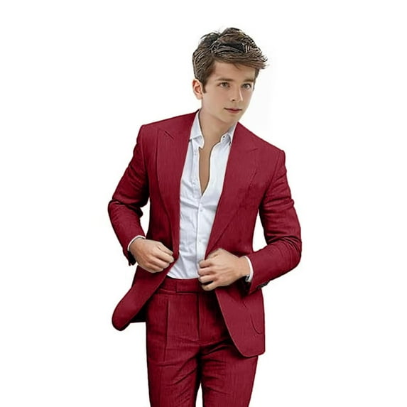 ETHAN Boys Linen Suit for Wedding 2 PC Kids Linen Suit for Summer Boys Formal Suit Ring Bearer Outfit 10