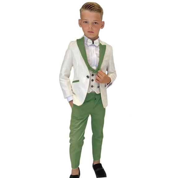 ETHAN Boys Multiple Colour Formal Dress Suits for Wedding 3 Piece Slim Fit Tuxedo Suit for Boys Size 7