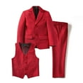 thumbnail image 1 of ETHAN Boys Red Suit for Boys 3 Pieces Boys Blazer Formal Suit Set for Wedding Boy Suit 2T, 1 of 8