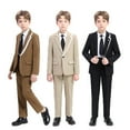 thumbnail image 1 of ETHAN Boys Suit 2 Piece Slim Fit Tuxedo Blazer Jacket Pant for Kids Prom Wedding Outfits Formal Set Size 2T-20Y, 1 of 7