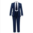thumbnail image 1 of ETHAN Boys Suit for Wedding Navy Blue Tuxedo 2 Pieces Slim Fit Jacket Pants Tie Suit for Kids Prom Size 6, 1 of 7