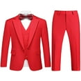 thumbnail image 1 of ETHAN Boys Suits 3 Piece Slim Fit One Button Tuxedo Jacket Vest and Pant for Kids Prom Wedding Formal Set Size 2-20 Years, 1 of 7