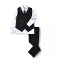 thumbnail image 1 of ETHAN Boys' Suits Formal Slim Fit Tuxedo Boys Vest and Pants Set for Teens Dress Clothes Wedding Outfit with Tie 4Y, 1 of 9