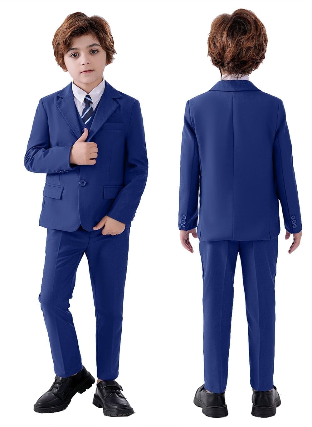 Boys Easter Formal Suit Set - Vest, Shirt & Tie, Ring Bearer Outfit, Hot Pink, Size 6-12 Months