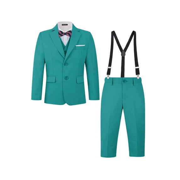 ETHAN Boys Tuxedo Suit Aqua and Bianco Boys Suit Easter Suits for Boys 3 Years