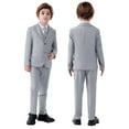 thumbnail image 1 of ETHAN Boys Tuxedo Suit for Formal Slim Fit 5 Pieces Vest Dress Pants Blazer Ring Bearer for Young Men Size 10, 1 of 6