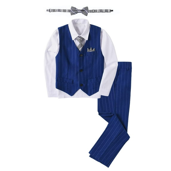ETHAN Boys Vest and Tie Set Slim Fit Elegant Toddler Wedding Outfit Boys Suit Size 8