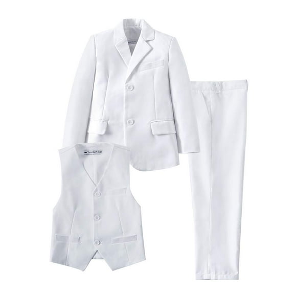 ETHAN Boys White Suit for Boys 3 Pieces Boys Blazer Formal Suit Set for Wedding Boy Suit 7Y