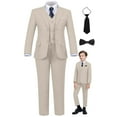 thumbnail image 1 of ETHAN Champagne Short Suits for Boys Wedding Dress 6 Pieces Formal Slim Fit for Wedding Kids Suit 4 Years, 1 of 7