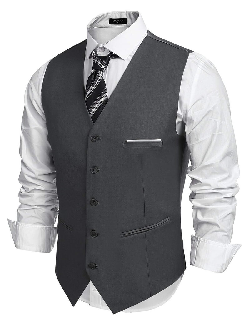 最終お値下げ！L'Appartement /Masculine Vest　グレー ETHAN Grey Vest Men Waistcoat Vests Casual Business Suit for
