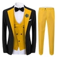 thumbnail image 1 of ETHAN Elegant 3PC Slim Fit Suits Solid Color for Wedding Men Business Formal Jacket Vest Pants Dress Suit Dark Green 3XL, 1 of 10