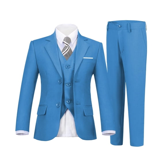 ETHAN Green 5 Piece Boys Tuxedo Suit Slim Fit Teen Suits for Young Men Boys Suti Size 14