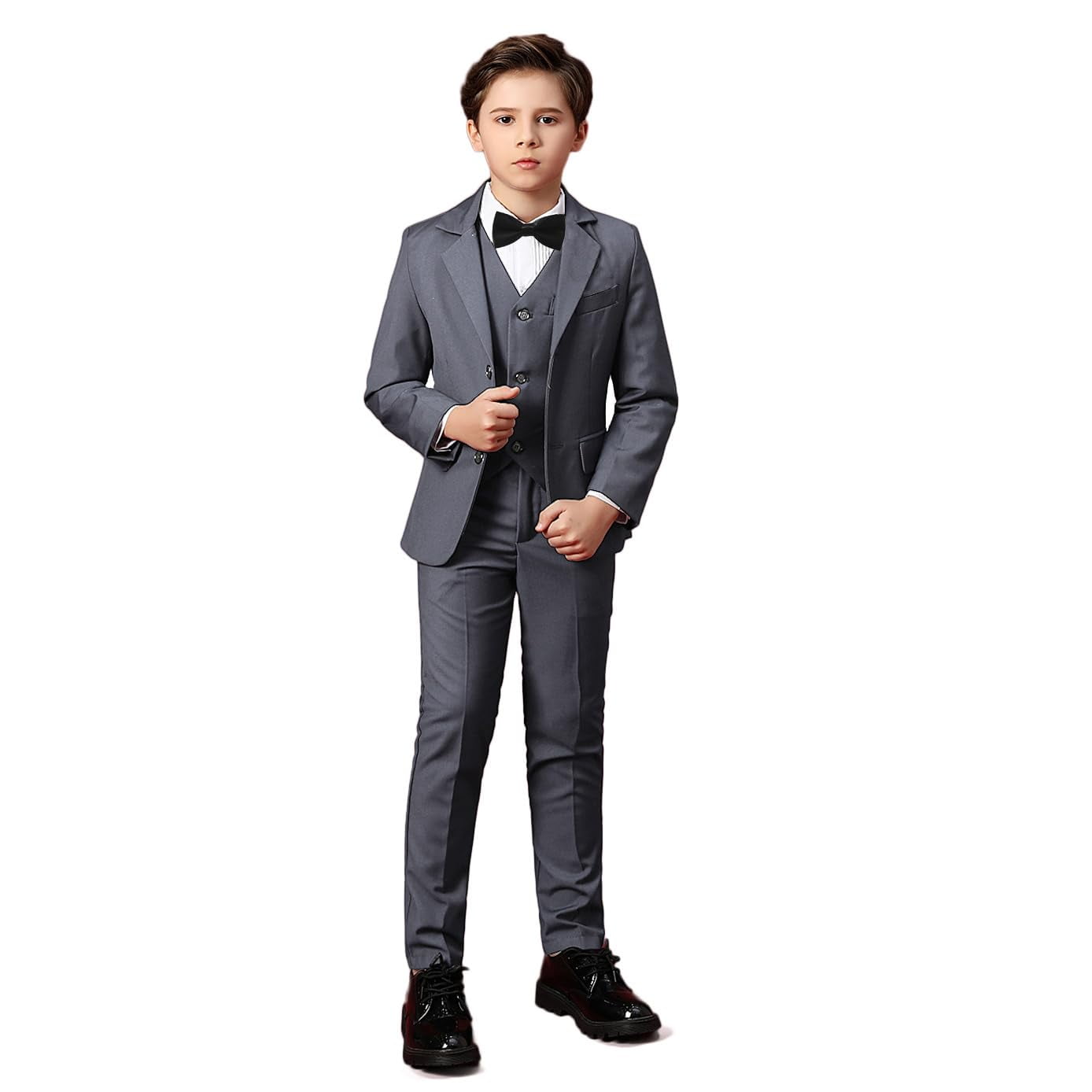 Boys Formal Dress - Aqua Green Shirt Black Pant & Bow - Tie main image 1