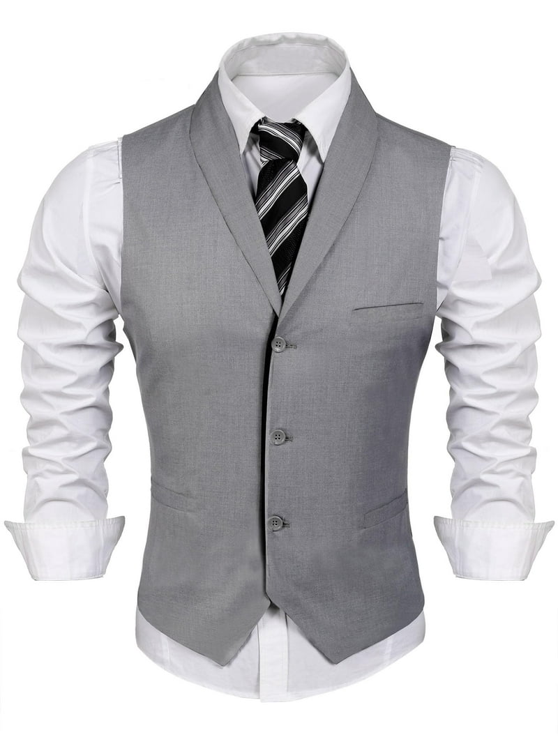 最終お値下げ！L'Appartement /Masculine Vest　グレー ETHAN Grey Vest Men Waistcoat Vests Casual Business Suit for