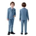 thumbnail image 1 of ETHAN Homecoming Suit for Boys 5 Piece Suit Slim Fit Tuxedo for Young Men Formal Wedding Suit Grey Blue Size 18, 1 of 6