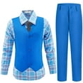 thumbnail image 1 of ETHAN Kids Suit 5 Piece Slim Fit Church Wedding Dress Outfit Vest and Tie Set Boys Suit Size 7, 1 of 8