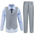 thumbnail image 1 of ETHAN Kids Suit for Boys Church Outfit Wedding Clothes Slim Fit 5 Piece Boys Formal Outfit Light Gray Size 3T, 1 of 8