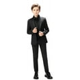 thumbnail image 1 of ETHAN Kids Tuxedo Suit for Boys Prom Suit Slim Fit 3 Piece Toddler Boys Wedding Suit Black Size 3T, 1 of 7
